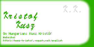 kristof kusz business card