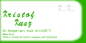 kristof kusz business card